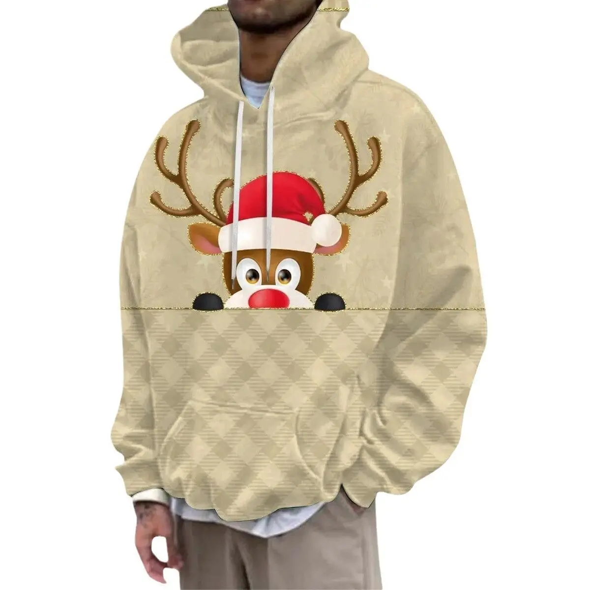 

Unisex Digital Print Christmas Hoodie 2024, 3D Graphic Fashion Hooded Sweatshirt, Men's Autumn Spring Oversized Loose Fit S-6XL
