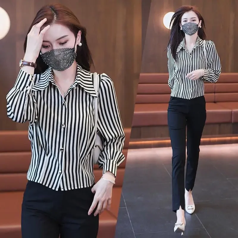 Full Long Sleeve Chiffon Shirts & Blouses For Women Summer Luxury Designer Woman Top Clothing Sales Premium Promotion Tall