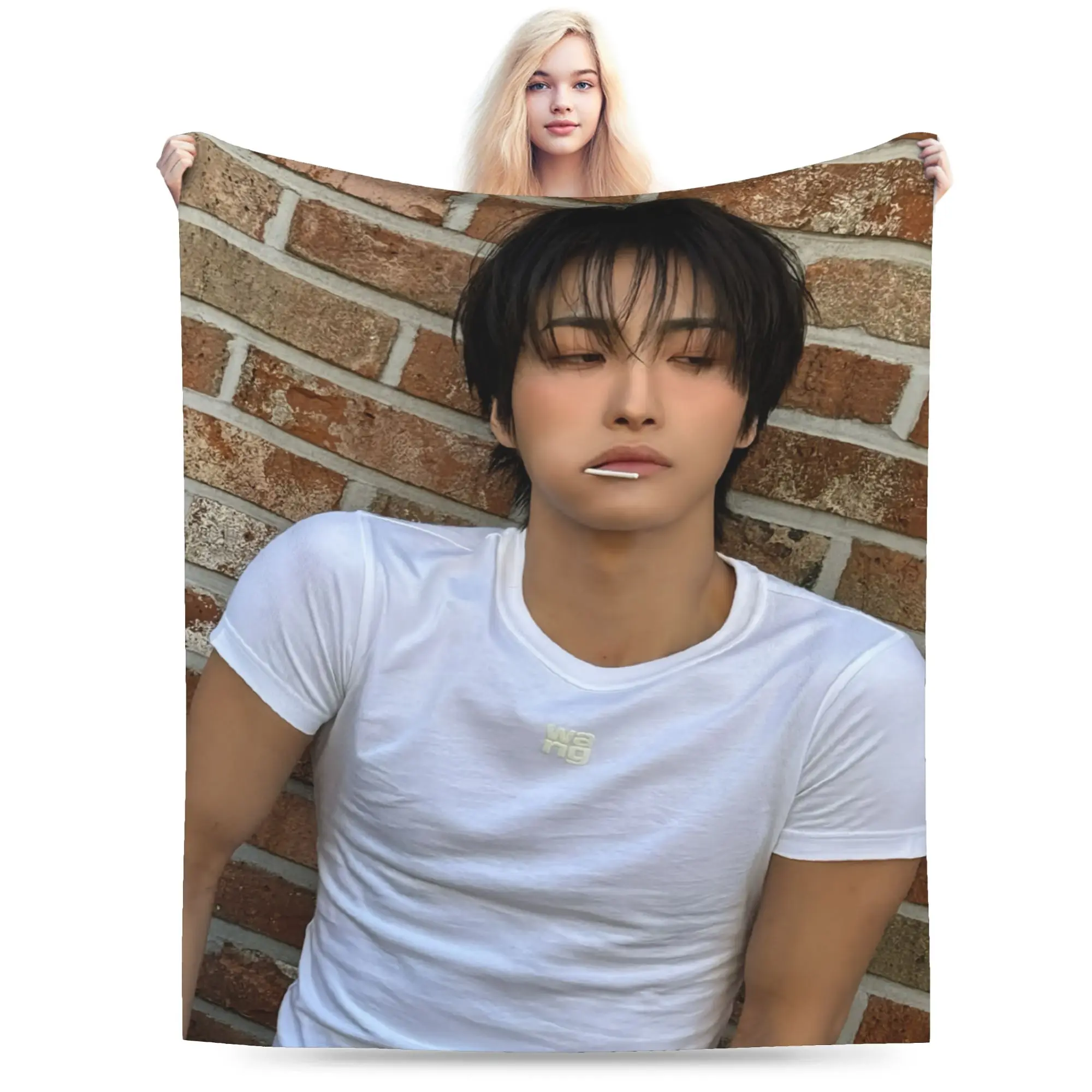 Korean Boy Seonghwa Blanket Ultra Soft  Throw Blankets for Couch 50x60 Inch Multiple Sizes Plush Thin Quilt