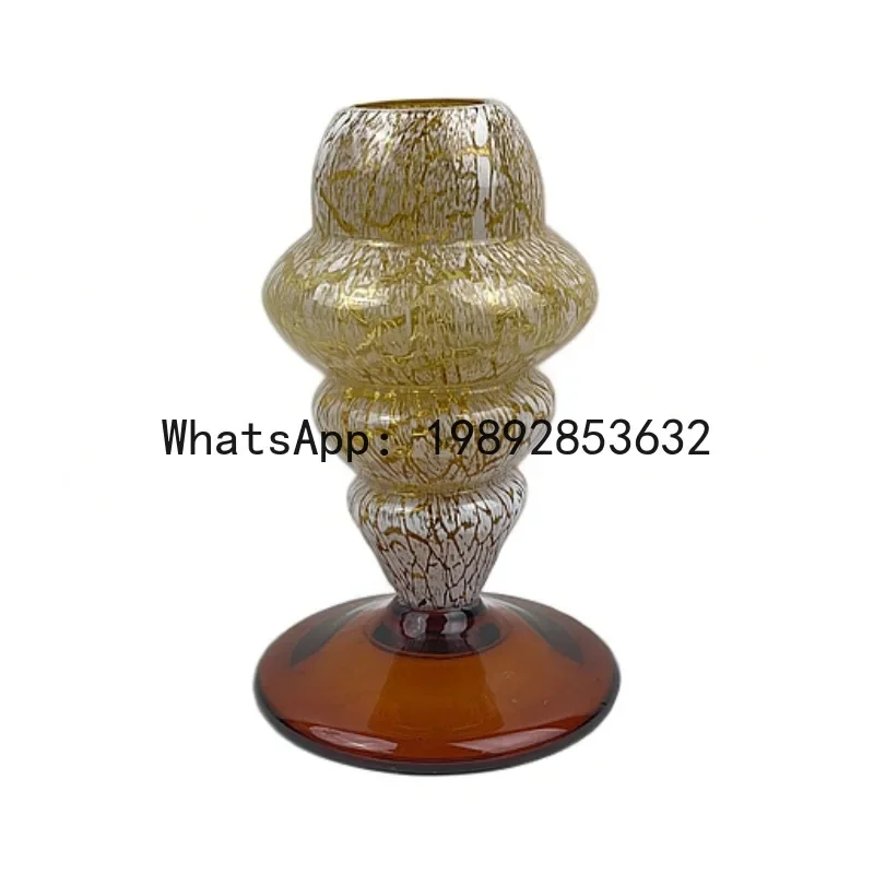 Chenluo light luxury glazed vase sprinkled with gold hand-painted glazed Christmas tree flower ware
