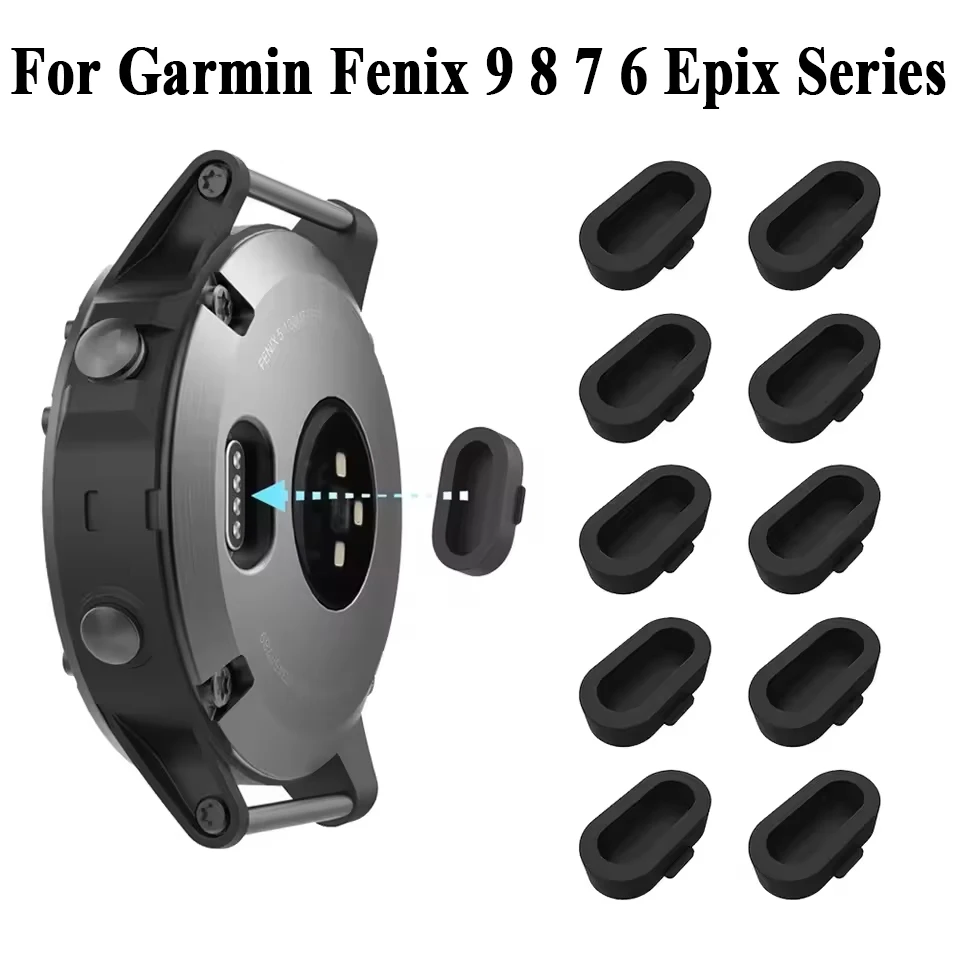 10 PCS/Set Dust Stopper For Garmin Fenix 9 Pro 8 7 7X 6 6X Pro 5 5X Plus Epix Pro 2 Charging Port Dust Cover Cap Anti-dust Plug