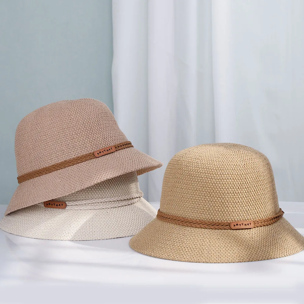 2022 NEW Womens Straw Hats Panamas UV Protection Sun Visor Beach Hats fashion Visors Foldable Female Women\'s summer sun hat