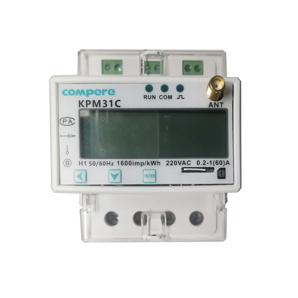 Smart Digital Single Phase Energy Meter Prepaid Power Consumption Monitor with 4G Connectivity