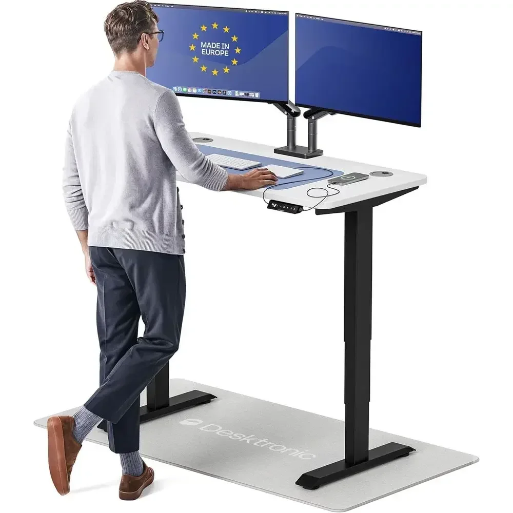 Ergonomic Electric Standing Desk 48x24, Dual Motor, USB & USB-C Ports, Touchscreen Controls, 3 Memory Positions