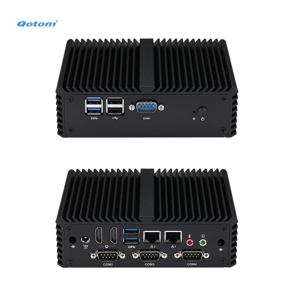 Qotom Mini PC Core I5 Bộ Vi Xử Lý Dual LAN 4 Cổng COM Quạt Không Cánh Mini Công Nghiệp Máy Tính X86