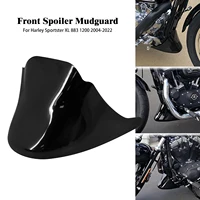 Alerón inferior delantero negro para motocicleta, guardabarros Air Dam Chin carenado para Harley Sportster XL 1200 883 Iron Super Low 2004-2022