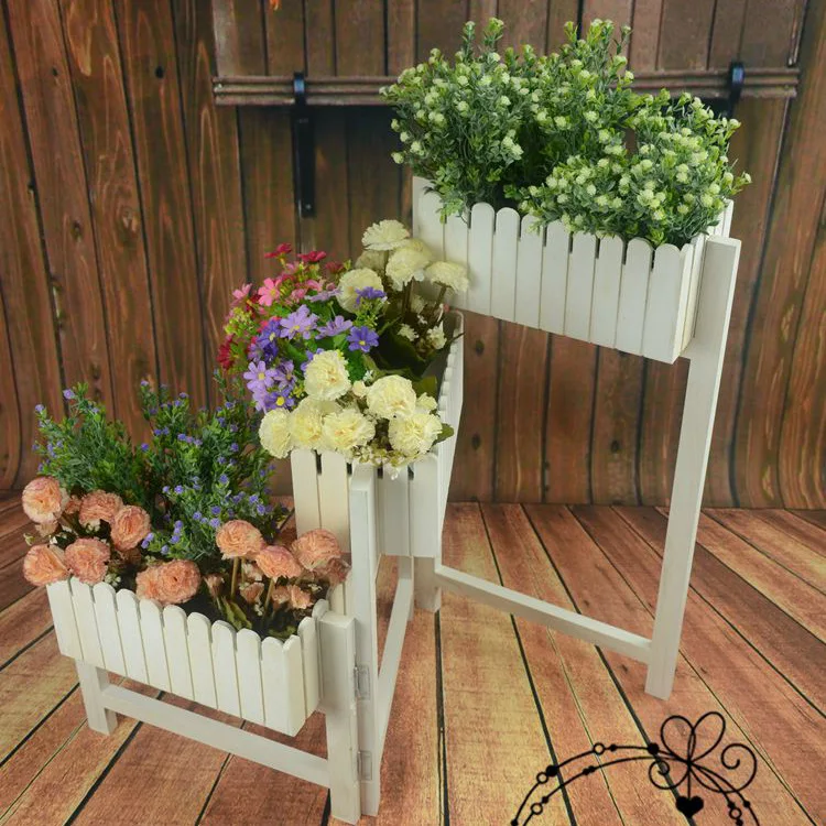 Madeira maciça dobrável e móvel Flower Rack, Rack de armazenamento, Casa e loja, Zakka Mercearia e Decoração, Armazenamento de Moda, Atacado