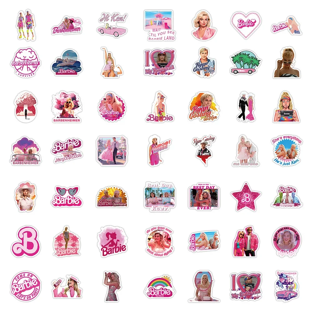 50Pcs Cartoon Anime Princess Barbie Stickers for Scrapbooking Laptop DIY Notebook Phone Case Waterproof Decor Sticker Girl