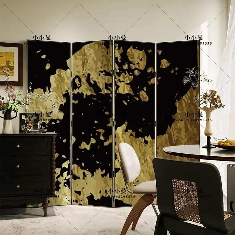 Home French retro Nanyang style screen partition living room bedroom aluminum alloy folding