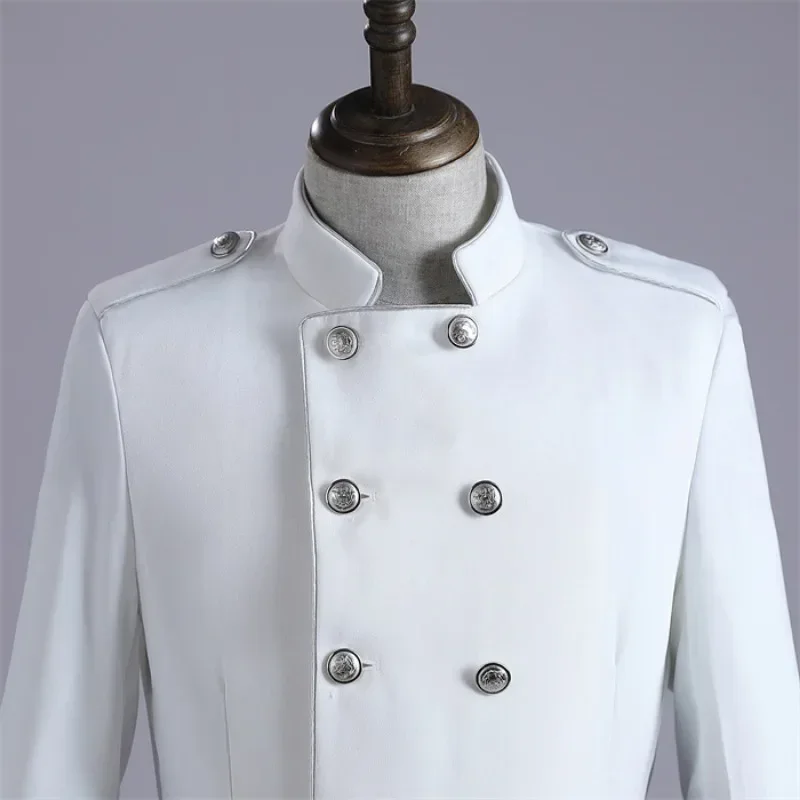 Male European and American Casual Suit Performance Coat Male Host Singer Belt Banquet Dance Stage Dress Renaissance