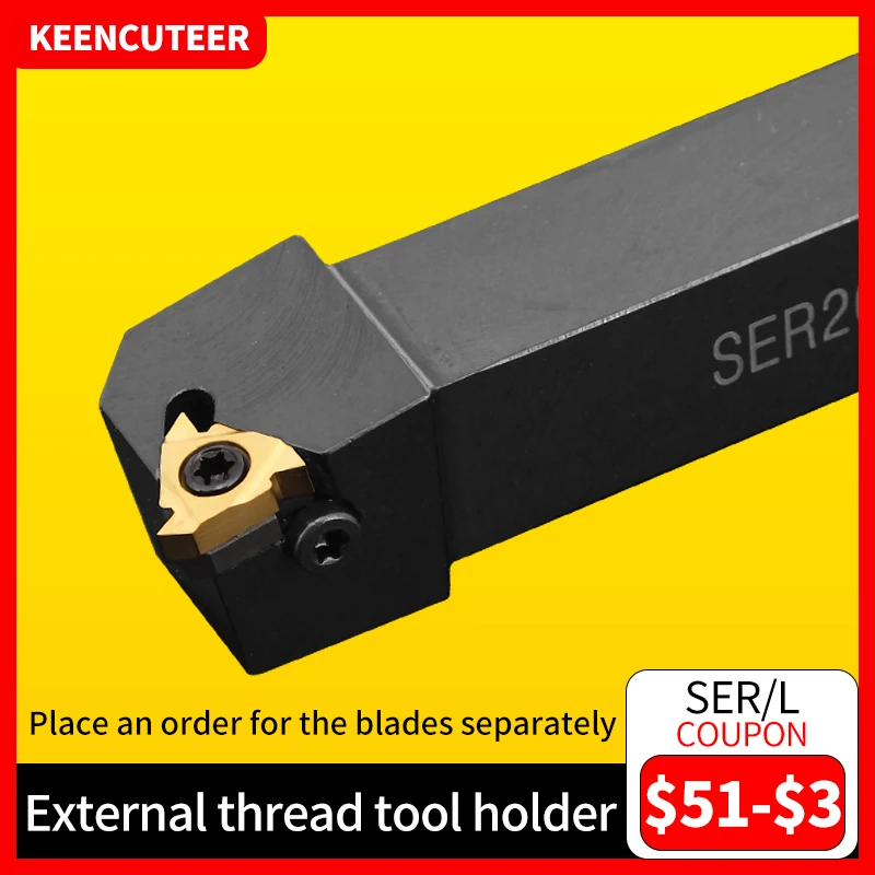 

Держатель инструмента для токарного станка с ЧПУ, держатель инструмента для наружной резьбы SER2020K16/2525M16, держатель инструмента для токарного станка с трапециевидной резьбой