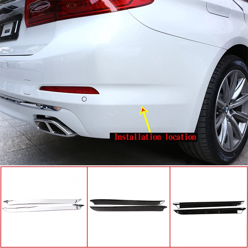 2 Pcs ABS Carbon fiber/bright/piano Black Car Styling Side Rear Wrap Strips Trims For BMW 5 Series G30 2018 Car Accessories