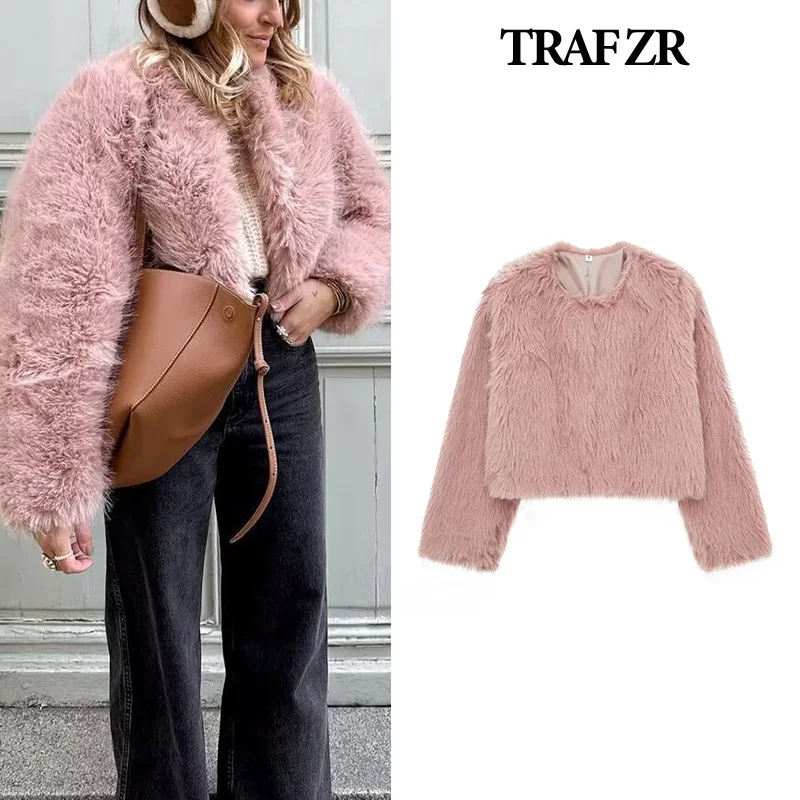 

TRAF ZR Padded Coat New in Outerwears Elegant Luxury Women's Coat Female Warm Woman Winter Coats Artificial Fur Solid Coats