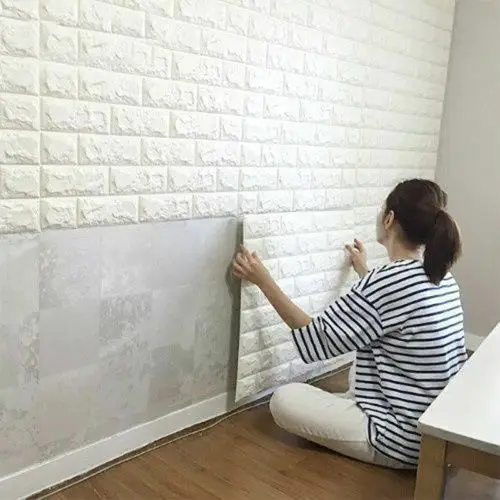 10M Self Adhensive 3D Brick Wall Stickers Living Room Decor Foam Waterproof Wall Covering Wallpaper For TV Background Kids Room