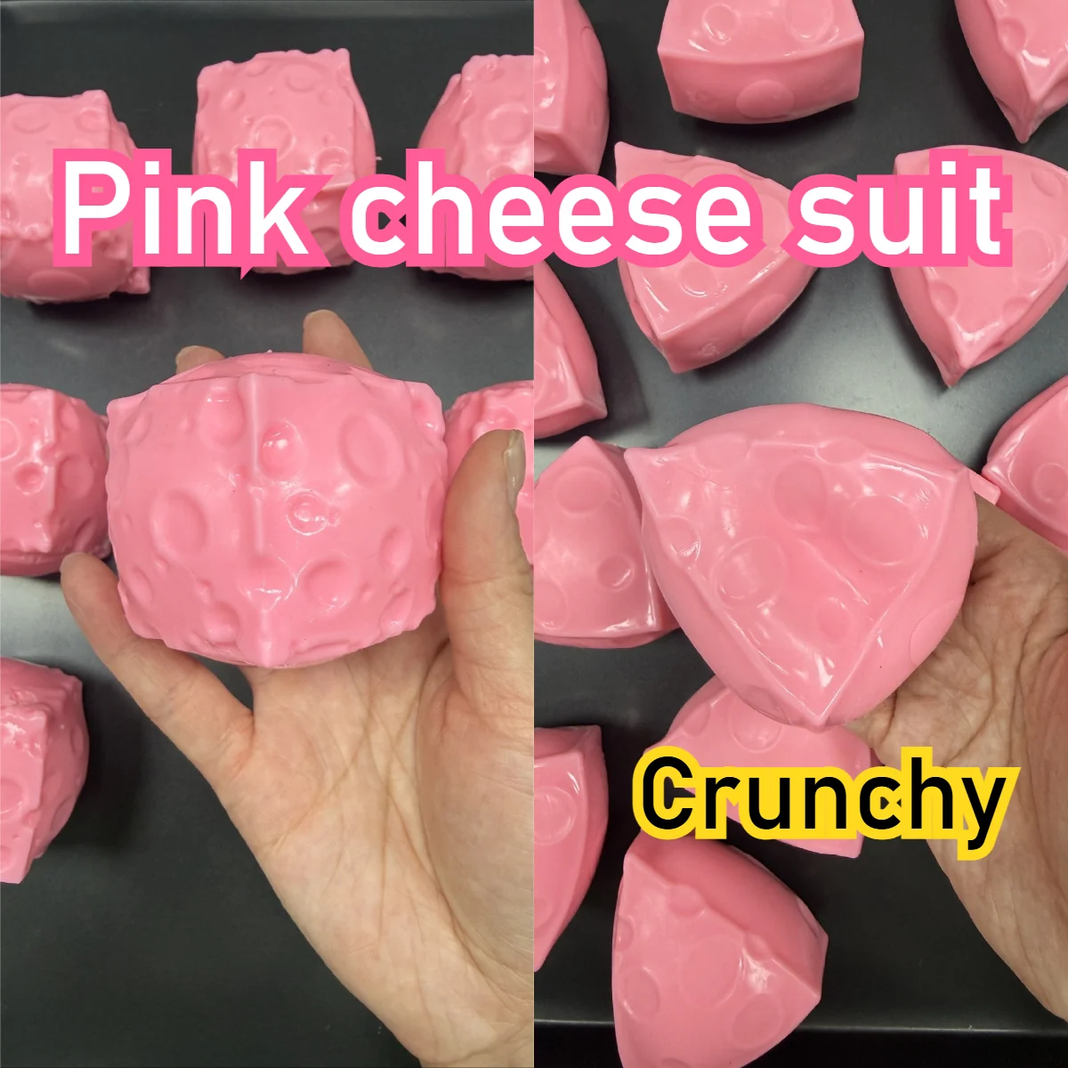 Handmade Crunch Cheese Moldable Squishy Pinch Stress Relief Fidget Toy ASMR Anti Stress Release Hand Relax Gift Toy