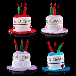 Children Adult Candles Cap Happy Birthday Party Hat Headwear Dress Up Gift Hair Wear Crown  Cosplay Pink Blue Wedding Festival