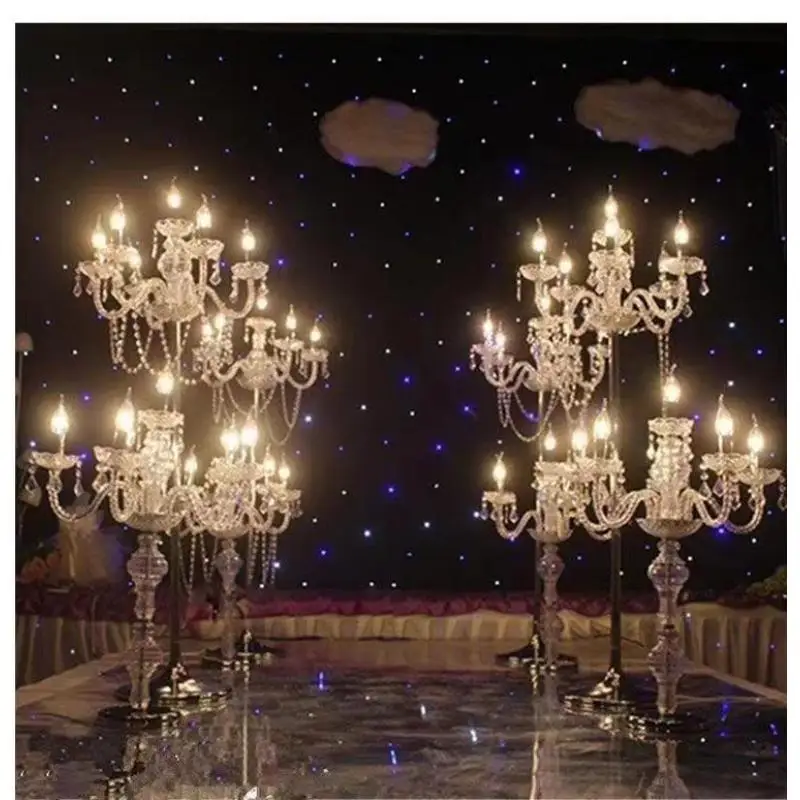 6PCS Glow Wedding Acrylic Crystal Table Centerpieces Display  Rack Cabinet  Photo Booth Prop for Wedding Welcome Area Road Lead