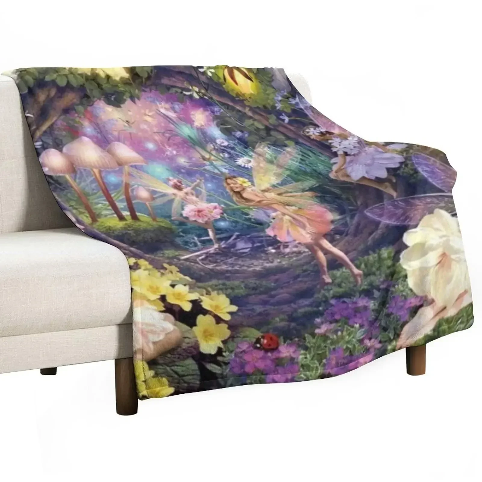 

Flower fairies Throw Blanket Decorative Beds Furry Warm Blankets