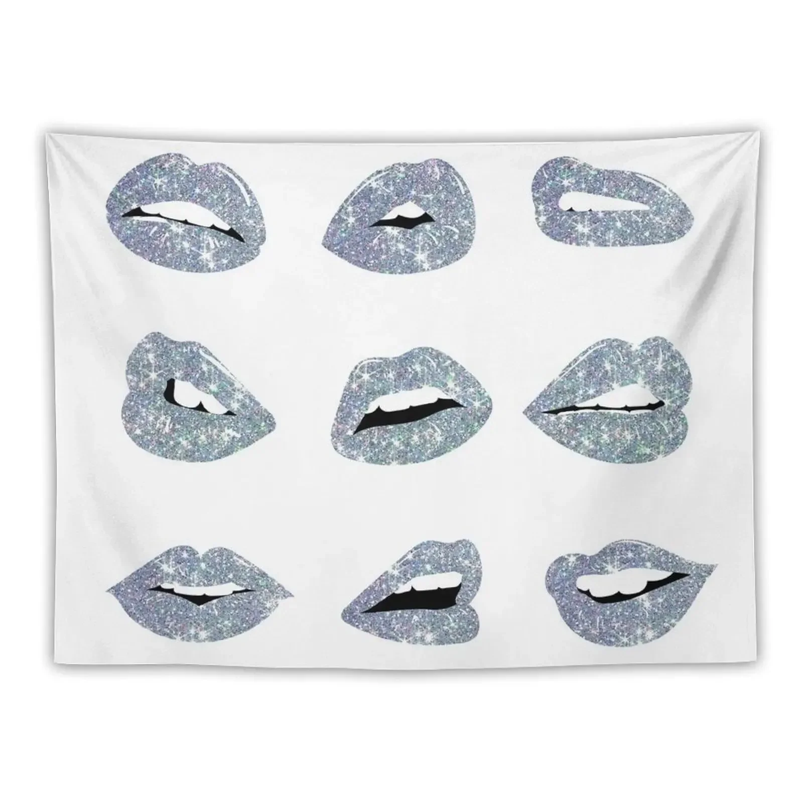 

Kiss Kiss Faux Glitter Lips Tapestry Bedroom Decoration Wall Decoration Kawaii Room Decor Tapestry