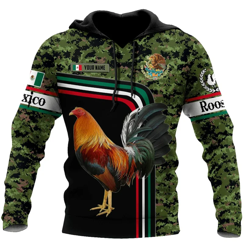 Rooster Farm Camouflage Graphic Hoodie Men Tops 3D Camo Printed New in Hoodies Women Harajuku Fashion Hoody Hooded y2k Pullover