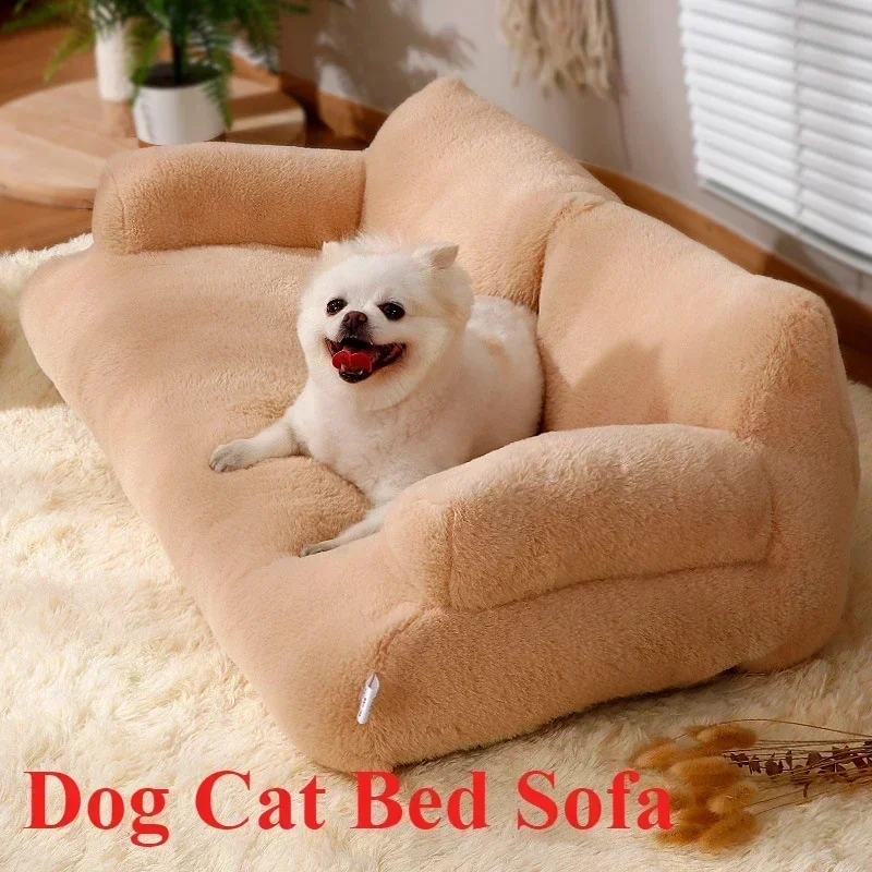 

Cat Dog Soft Bed Sofa Detachable Washable Warm Pet Nest for Medium Large Pets Comfortable Plush Puppy Bed Removable Washable