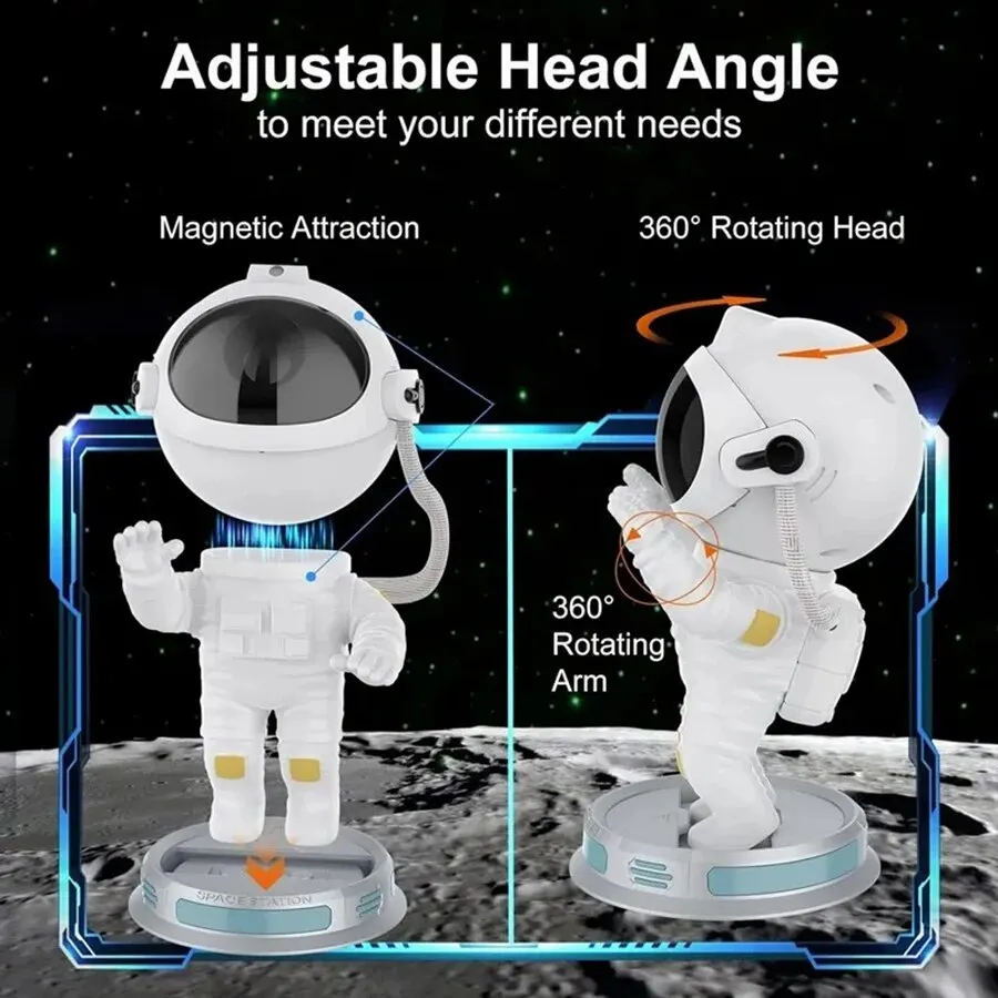 Astronauta Galaxy Star Projetor para crianças, luz noturna com temporizador e controle remoto, lâmpada nebulosa para quarto e teto