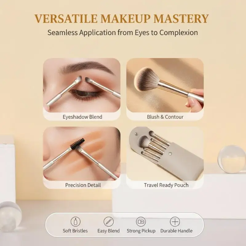 15 Pcs Premium Professional Eye Makeup Brush Set Soft Synthetic Bristles Portable Pouch for Gift Giving