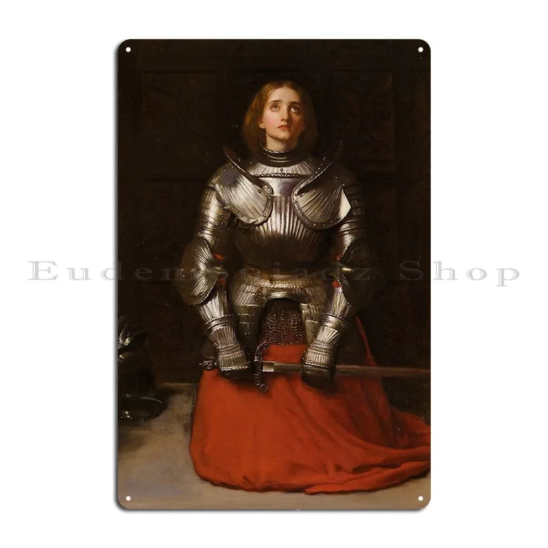 Joan Of Arc John Everett Millais 1865 Metal Sign Garage Party Customized Garage Wall Decor Tin Sign Poster