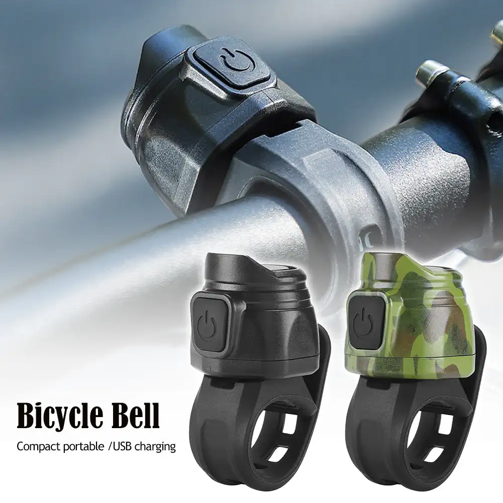 

USB Rechargeable Bicycle Motorcycle Electric Bell Horn 6 Modes Handlebar MTB Road Cycling Anti-theft Alarm Horn Bike Accessories