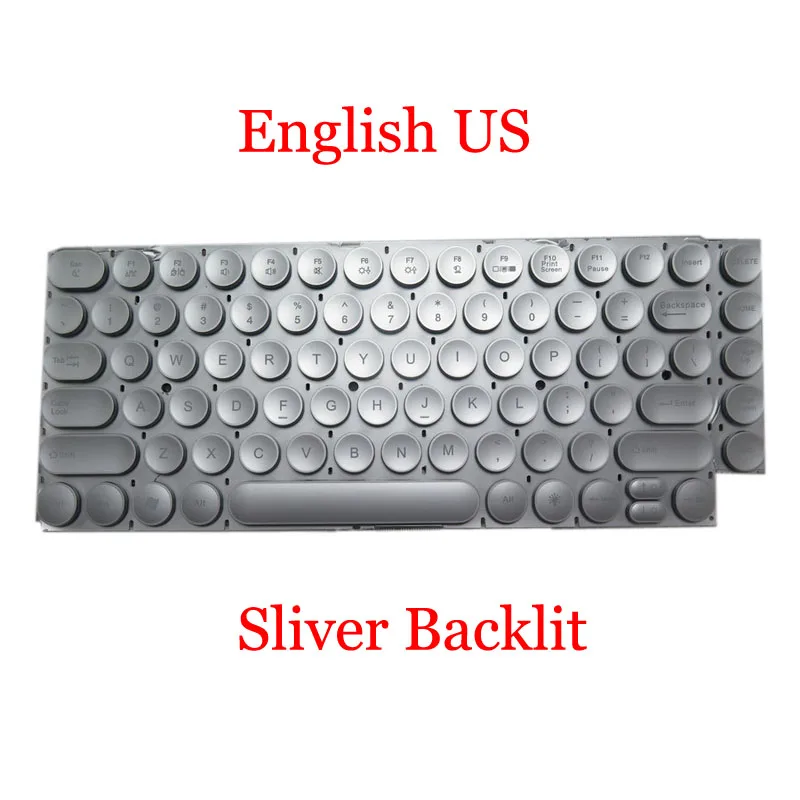 C=For  Monochrome Backlit Sliver Keyboard  Toposh P06 JI-K922-001-00 United States US Without Frame Keyboard