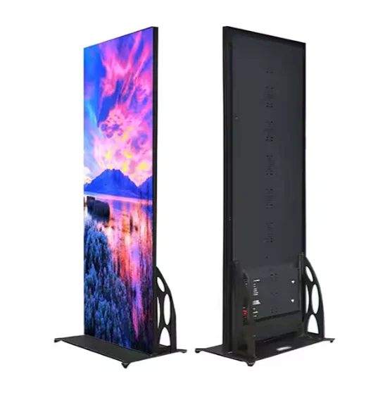 Indoor Outdoor Portable P2.5 Led Foldable Digital Poster Screen Double-sided Free Standing Led Poster Screen For Shopping Mall