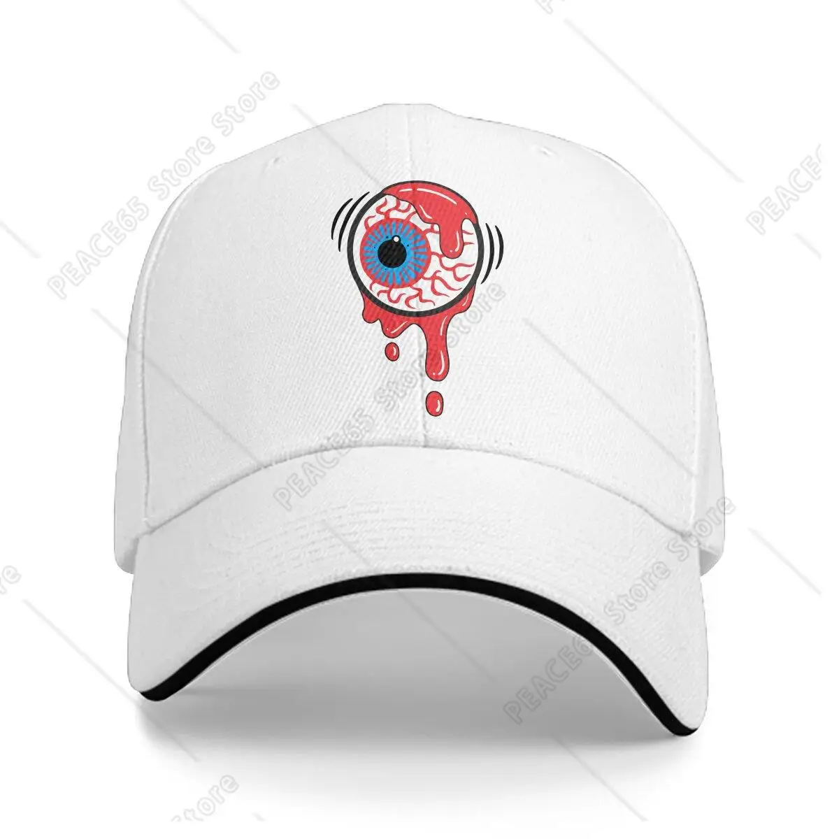 Horror Eyeball Halloween Theme Hat Peaked Men'S Cap Bloody Eyeball Personalized Visor Protection Hats