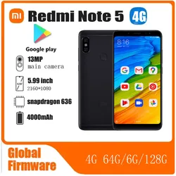 xiaomi Redmi Note 5 Smartphone Global firmware Snapdragon 636 13.0MP 5.99inch 4000mAh 2160×1080 used phone