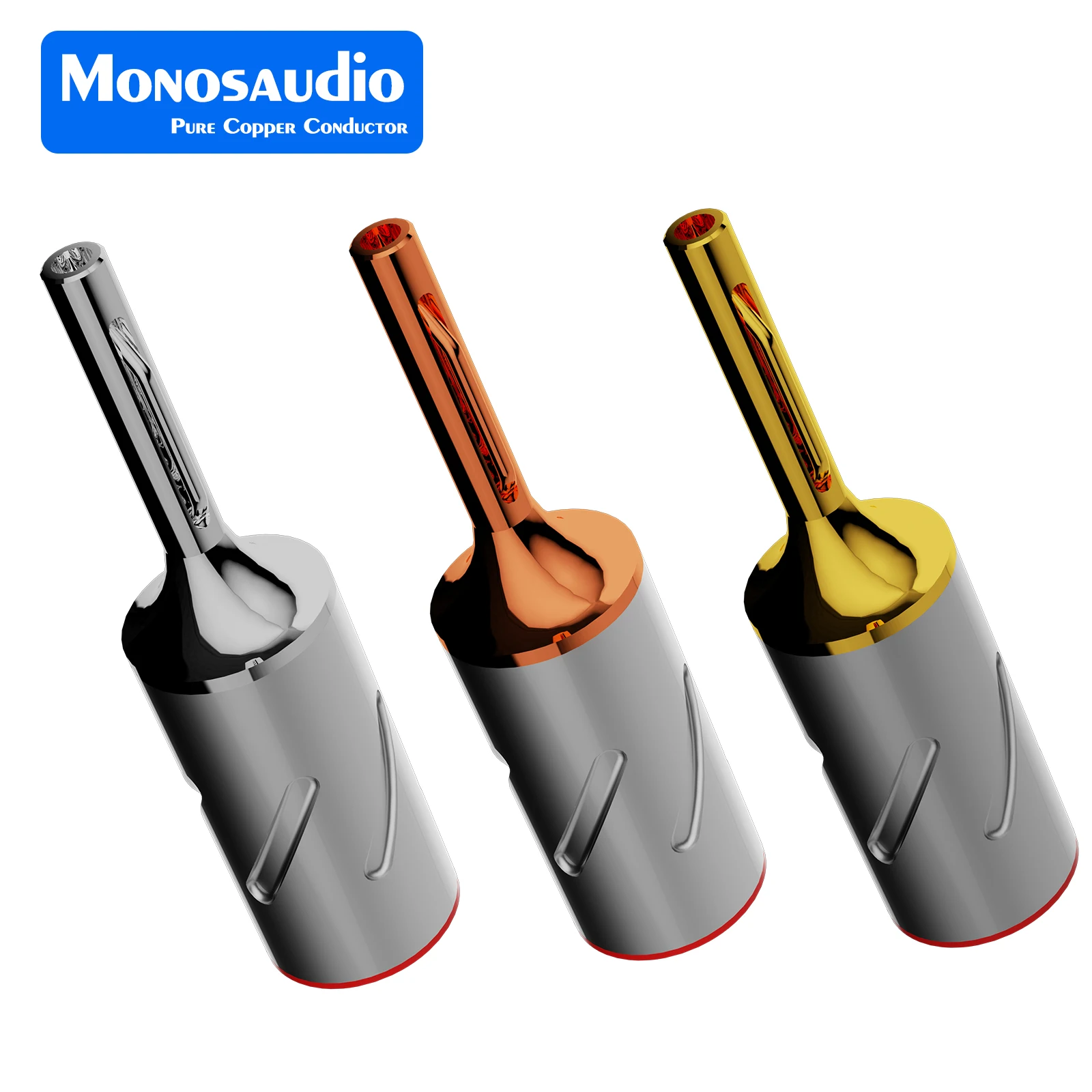 

Monosaudio B801 4N Pure Copper Rhodium Plated Banana Connector Hi End Banana Plug For Loudspeaker Speaker Cable