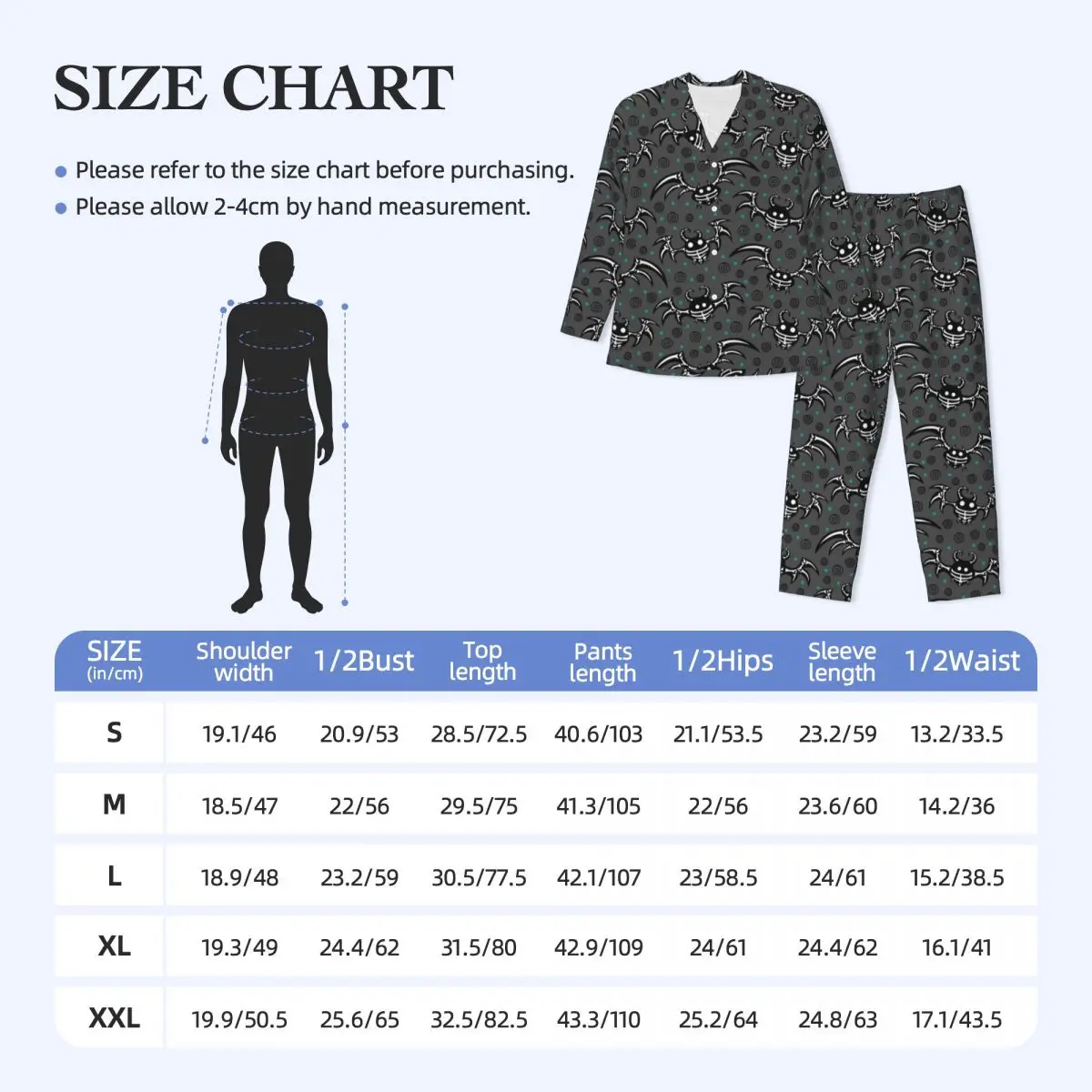 Skeleton Bats Pajamas Set Green Dots Print Trendy Sleepwear Male Long Sleeves Retro Room Two Piece Home Suit Big Size XL 2XL