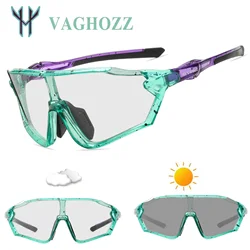 VAGHOZZ Brand New Photochromic Cycling Glasses Outdoor UV400 Sunglasses Men Women Sport Eyewear MTB Bike Bicycle Goggles