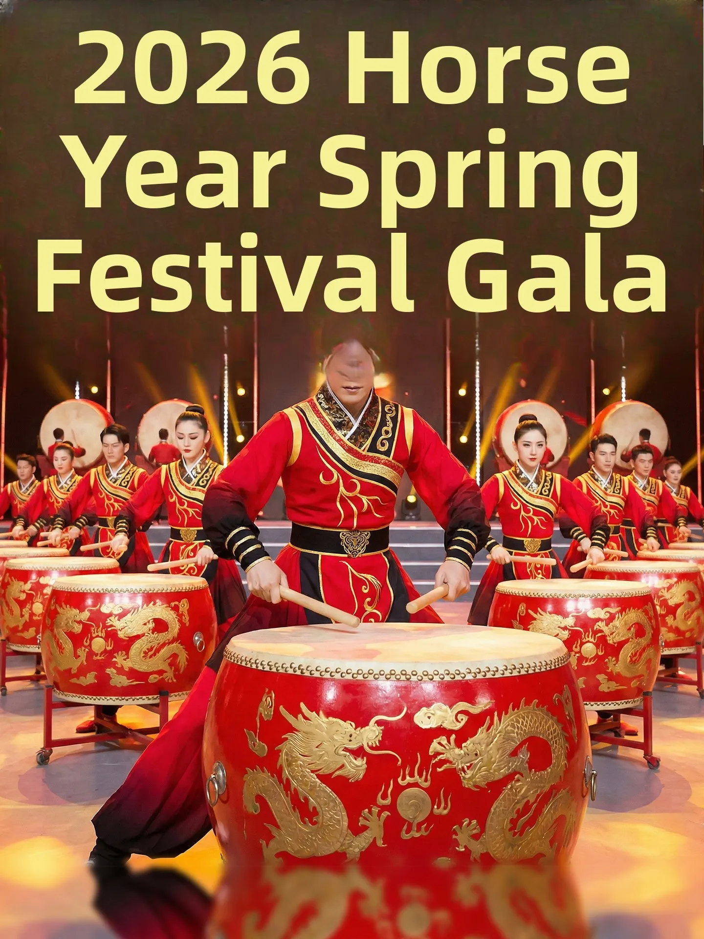 

2026 New Men's Adult Opening Dance Waist Drum Performance Costume National Stage Costume Polyester Fiber 00% Pure E-commerce