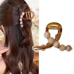 French Style Vintage Round Bead Hair Claws For Women Elegant Hair Ornament Back Headband Hair Clips Fashion Hair Accessories