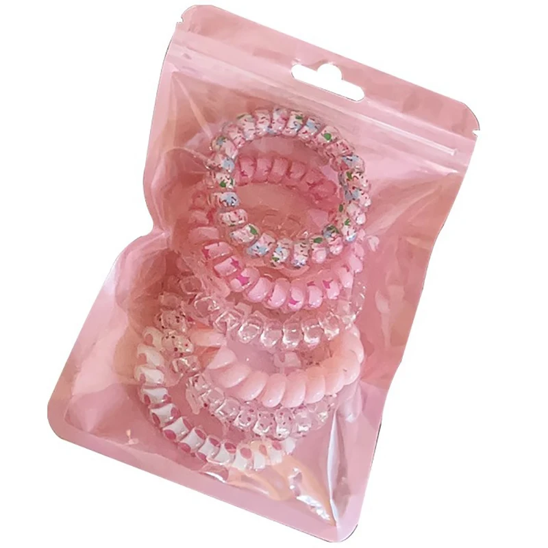 Jelly colored high elasticity 6-piece summer headband with phone cable and no trace headband, suitable for women