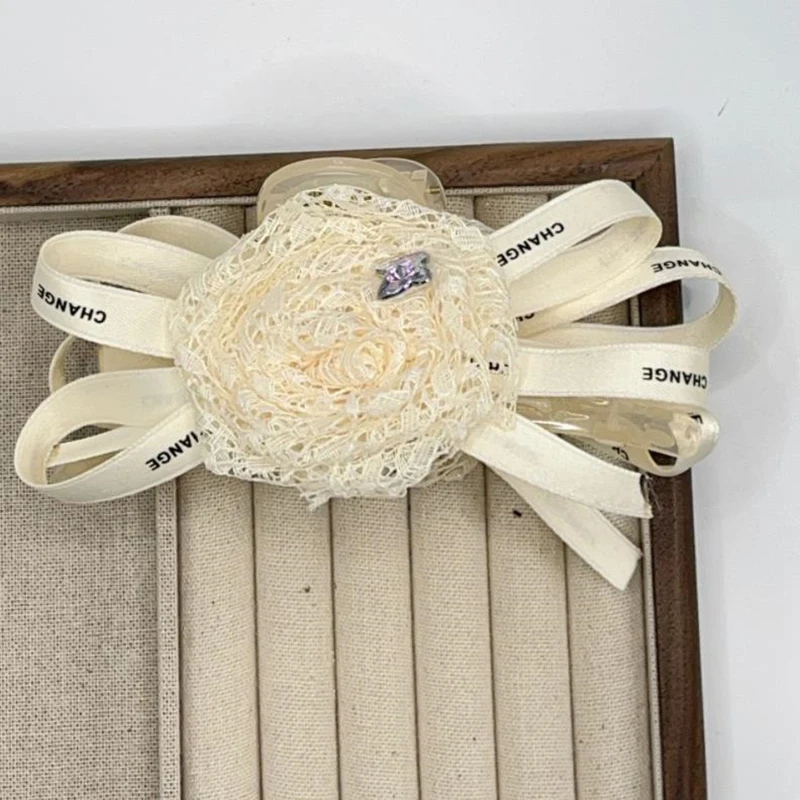 Jepit Rambut Bunga Renda Perancis Modis Aksesori Rambut Hiasan Kepala Jepit Rambut Hiu Kepala Belakang Wanita