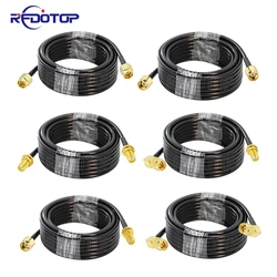 RG58 Cable SMA Male to SMA Female Bulkhead WiFi Antenna Extension Cord RG-58 50 Ohm RF Coaxial Pigtail Jumper Cable 15CM-30M