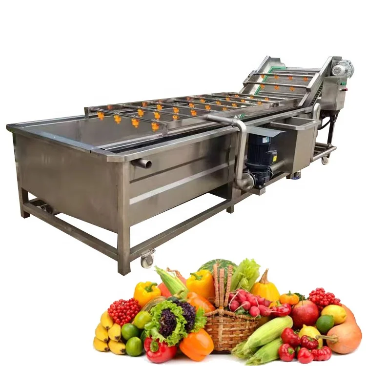 Easy Operate Fresh Fruit Cassava Brush Washing Peeling Dates Dryer Vegetable Air Bubble Cleaning Machine Price