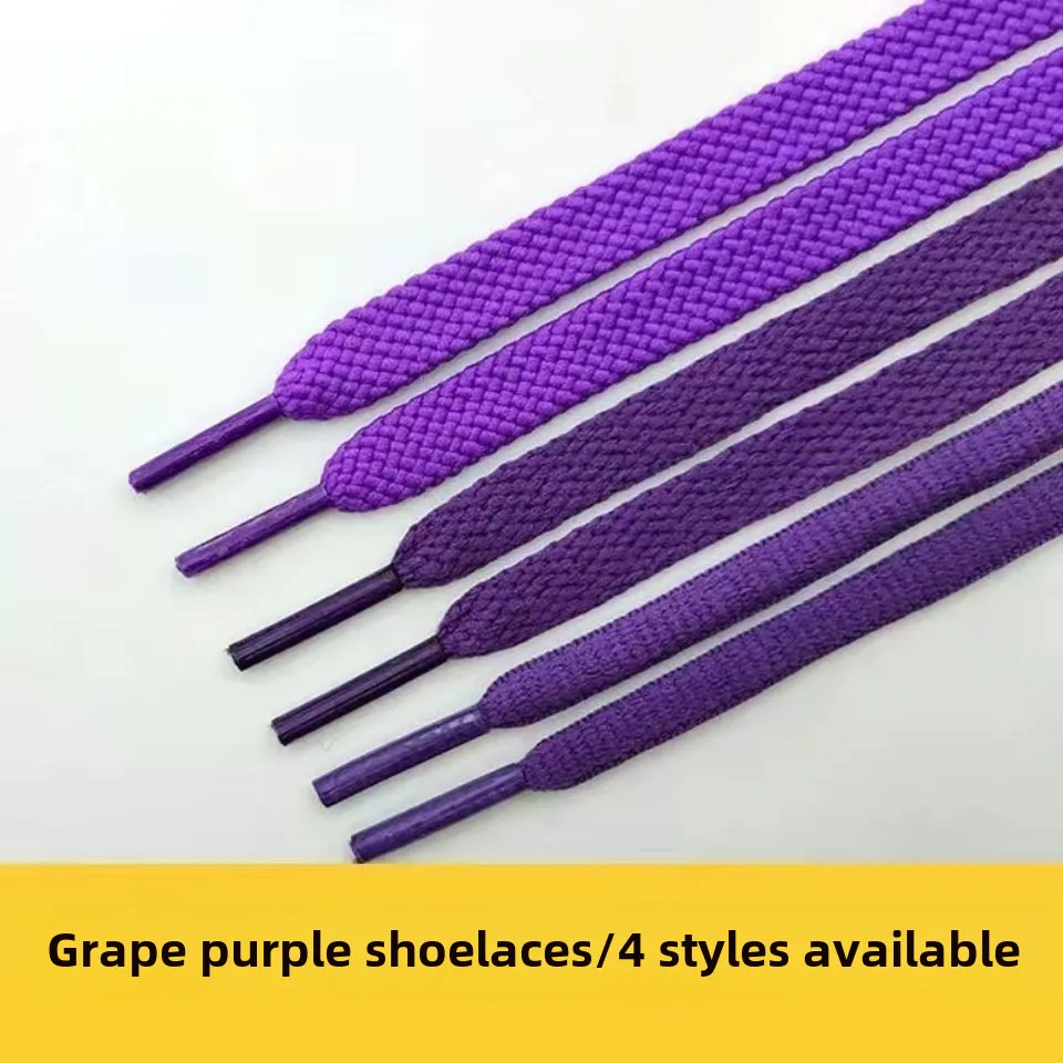 

Grape Purple Dark Purple Shoelace Men's and Women's Flat OvalAJF1Canvas Board Leisure Sports Basketball Tide Shoes High Top