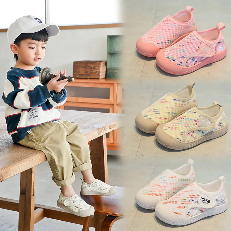 

Spring and Autumn Mesh Children's Kindergarten Flat Shoes Casual Toddler Boys Sneaker Indoor