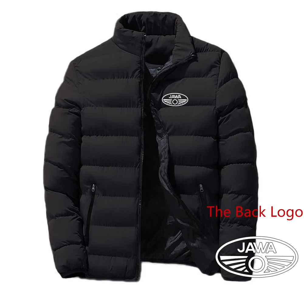

2024 Autumn Winter Men's JAWA Motorcycle Logo Printed Popular Windproof Sports Long Sleeve High Quality Cotton Liner Down Jacket