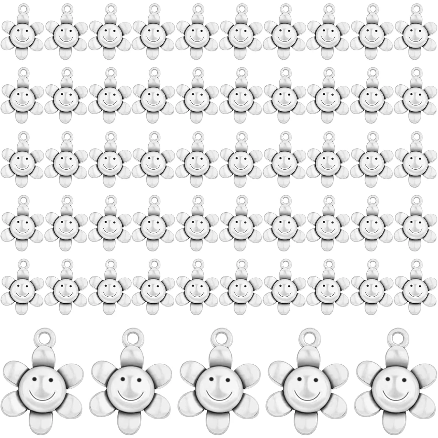 

100 шт. подвесок-смайликов в виде подсолнухов, фурнитура для изготовления украшений, аксессуары для браслетов, ожерелий, серег своими руками