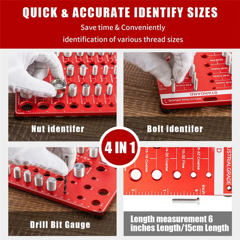 

AB47-Thread Checker, 42 Nut And Bolt Thread Checker, Bolt Size And Thread Gauge, Bolt And Nut Identifier Gauge