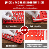 AB47-Thread Checker, 42 Nut And Bolt Thread Checker, Bolt Size And Thread Gauge, Bolt And Nut Identifier Gauge