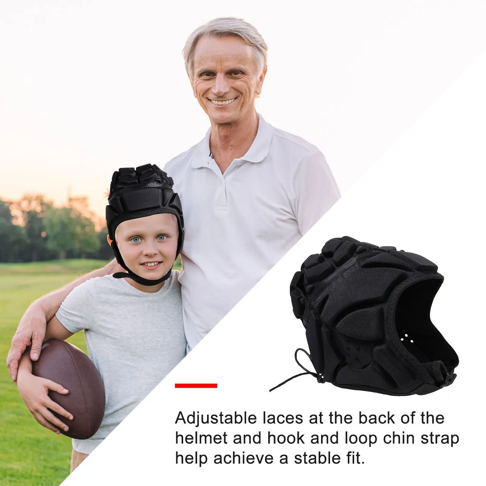 

1Pcs Anti-Collision for Rugby Soccer Baseball Goalkeeper Padded Head Protector with Adjustable Fit