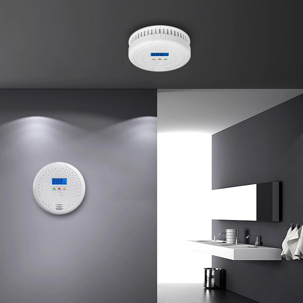 Digital Carbon Monoxide Detector Audible and Visual Alarm Battery Powered Warning Alarm Sensor Portable CO Detector Home Use